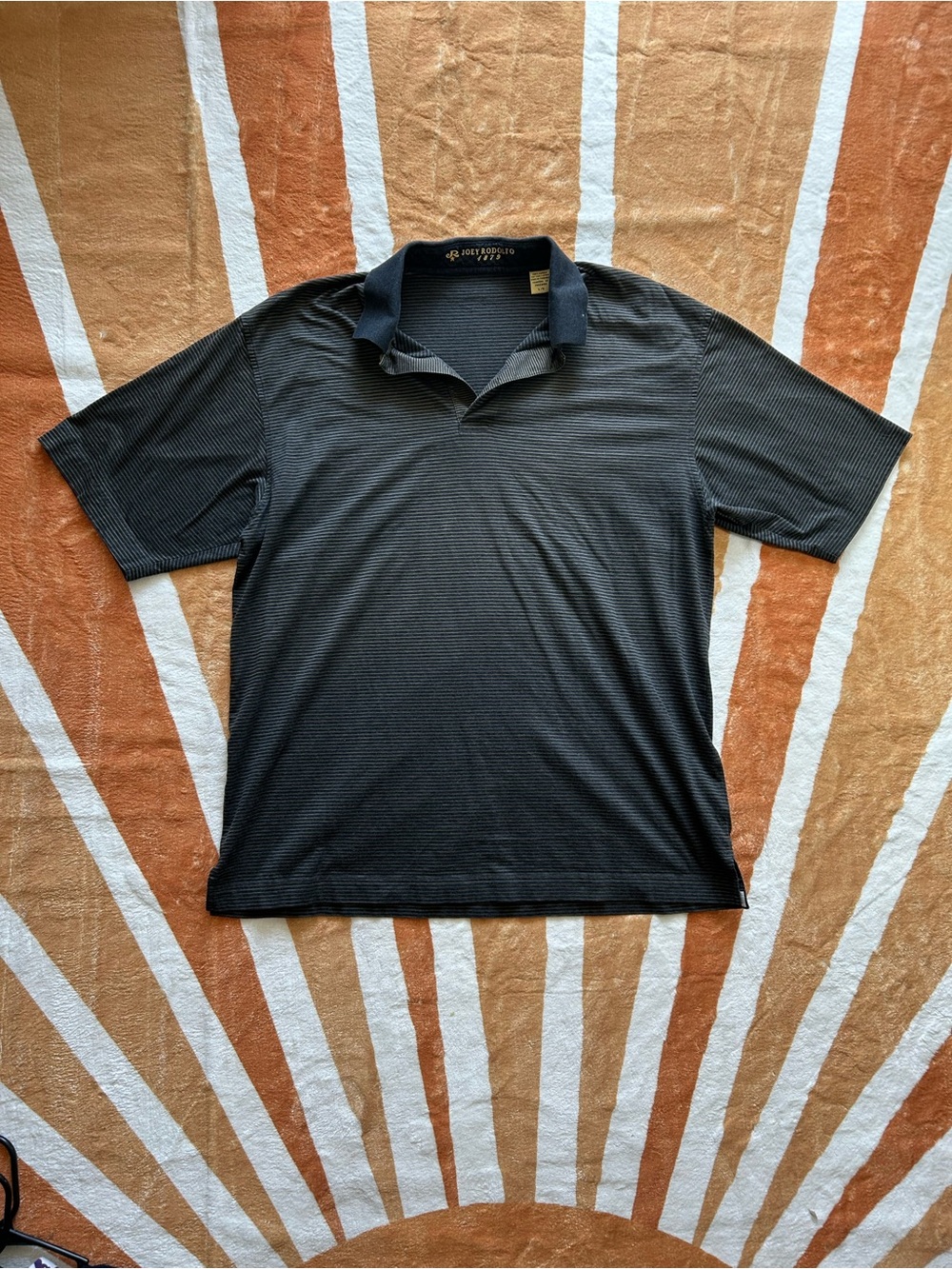 Y2K Black Textured Polo